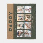 パパは単に最高の写真コラージュパーソナライズされた フリースブランケット (正面)
