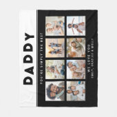 パパは単に最高の写真コラージュパーソナライズされた フリースブランケット (正面)