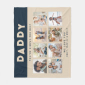 パパは単に最高の写真コラージュパーソナライズされた フリースブランケット (正面)