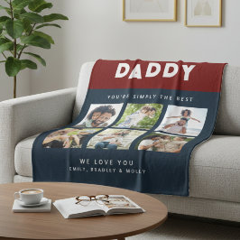 パパは単に最高の写真コラージュパーソナライズされた フリースブランケット