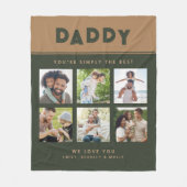 パパは単に最高の写真コラージュパーソナライズされた フリースブランケット (正面)