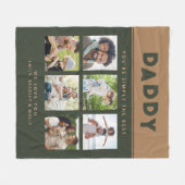 パパは単に最高の写真コラージュパーソナライズされた フリースブランケット (正面(横))