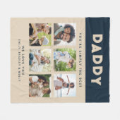 パパは単に最高の写真コラージュパーソナライズされた フリースブランケット (正面(横))