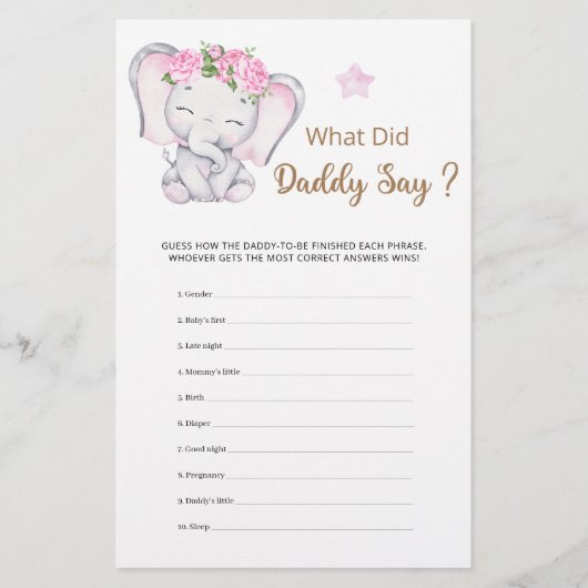 パパは女の子の象の赤ちゃんシャワーと言った (正面)