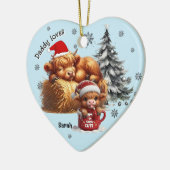 パパは子供のオーナメントが大好パーソナライズされたき セラミックオーナメント (左)