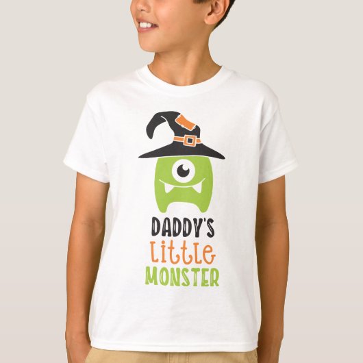 パパは小さなモンスター ホワイト Tシャツ (正面)
