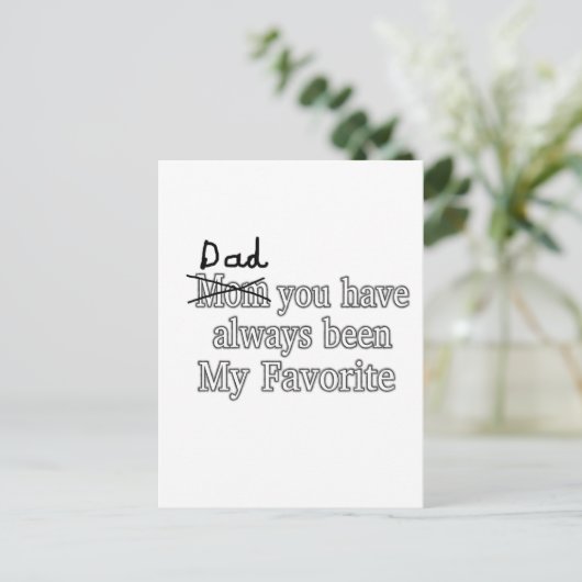 パパは常お気に入りのにおもしろい私の父の日 ポストカード (スタンド正面)