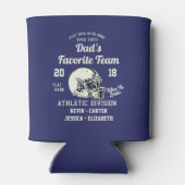 パパは彼のサッカーチームスポーツファミリーを愛している 缶クーラー (裏面)