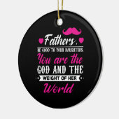 パパは彼女の世界の重さを贈る セラミックオーナメント (左)