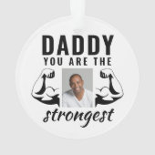パパは最も強い父おもしろいの写真 オーナメント (裏面)