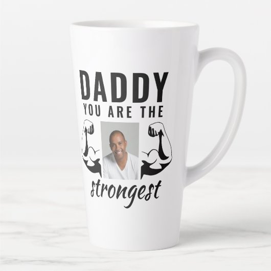 パパは最も強い父おもしろいの写真 カフェラテマグ (右)