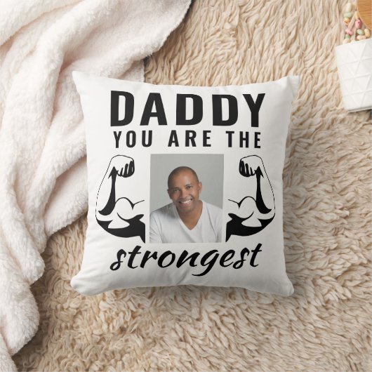 パパは最も強い父おもしろいの写真 クッション (ブランケット)