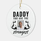 パパは最も強い父おもしろいの写真 セラミックオーナメント (左)