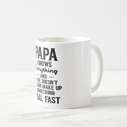パパは父の日の贈り物すべてを知っている コーヒーマグカップ (正面右)