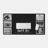 パパは父の日6写真コラージブラック デスクマット (キーボード&マウス)