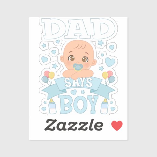 パパは男の子の妊娠ピンクまたは青のビニールと言う シール (シート)