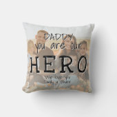 パパは私たちのヒーローのフルフォトパパの日 クッション (正面)