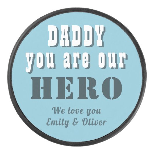 パパは私たちのヒーローのブルーパパの日 アイスホッケーパック (正面)