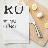 パパは私たちのヒーローシンプルタイポグラフィB&W キッチンタオル (四つ折り)