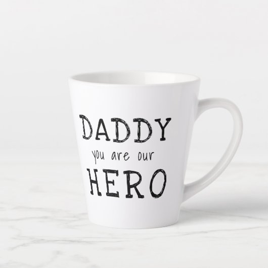 パパは私たちのヒーロータイポグラフィ父の日 カフェラテマグ (右)