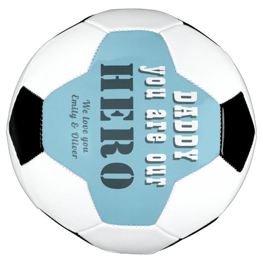 パパは私たちのヒーロータイポグラフィ父の日 サッカーボール (回転)