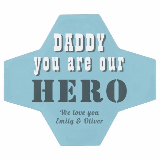 パパは私たちのヒーロータイポグラフィ父の日 サッカーボール (フラット)