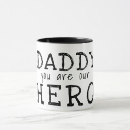 パパは私たちのヒーロータイポグラフィ父の日 マグカップ