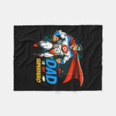 パパは私のスーパーヒーロクールキッズファーデー漫画L フリースブランケット (正面(横))