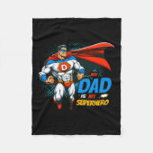 パパは私のスーパーヒーロクールキッズファーデー漫画L フリースブランケット (正面)
