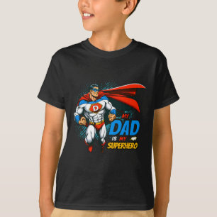 パパは私のスーパーヒーロクールキッズファーデー漫画L Tシャツ