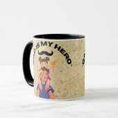 「パパは私のヒーローだ」父の日のマグカップ マグカップ (正面左)