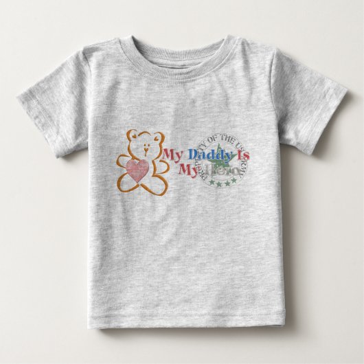 パパは私のヒーロー（陸軍） ベビーTシャツ (正面)