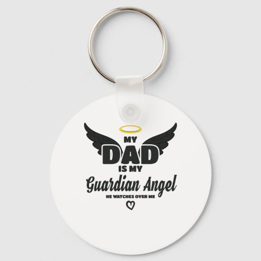 パパは私の守護天使が私を思い出して見守っている キーホルダー (正面)
