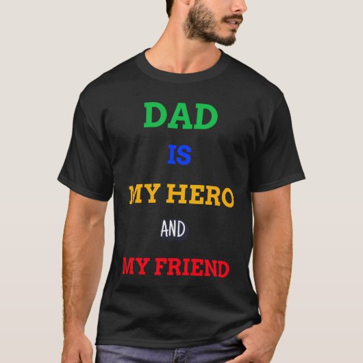 パパは私の英雄で私の友人の少年 Tシャツ (正面)