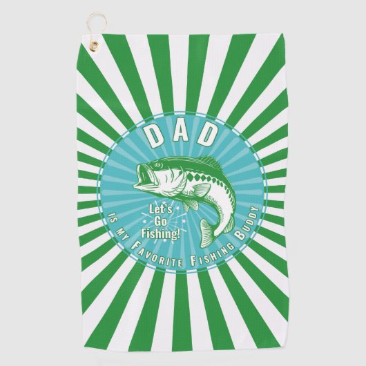 「パパは私の魚釣り」 ゴルフタオル (正面)