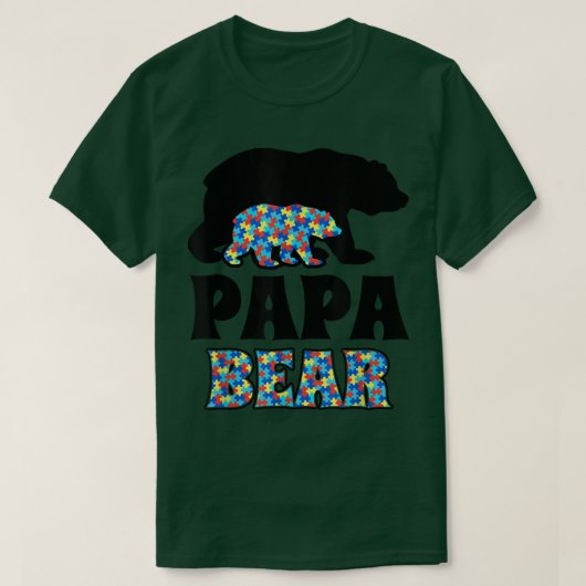 パパは自閉症意識を持つ Tシャツ (デザイン正面)