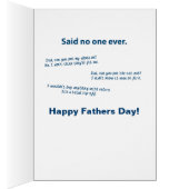パパは誕生日または父の日カード冗談を言います (内側 (右))