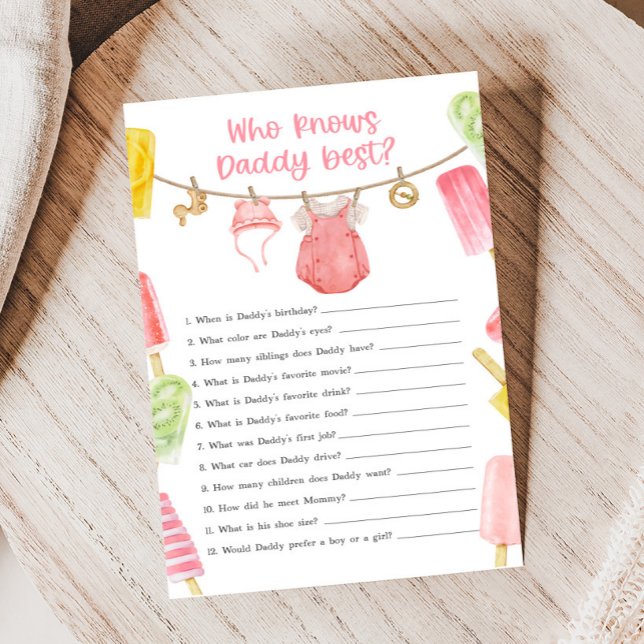 パパは誰？ベビーシャワーゲーム (Ready to Pop Popsicle Baby Shower Game)