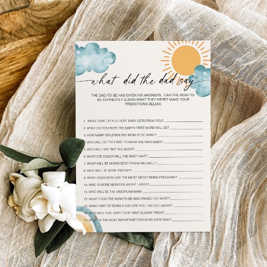 パパは赤ちゃんシャワーゲームカードと言った 招待状