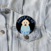 パパは青い男の赤ちゃんベビーシャワーボタン 缶バッジ (インサイチュ)