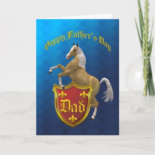 パパは飼育馬の付いた父の日札 カード (正面)