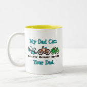 パパはOutbikeによって追い越されるトライアスロンのマグをOutswim ツートーンマグカップ (左)