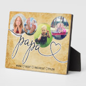 パパへのギフト , 子供たちの写真コラージュプレート フォトプラーク (側面)