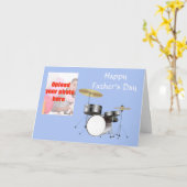 パパへのドラムキット付きお父様の日写真の追加 カード (黄色い花)