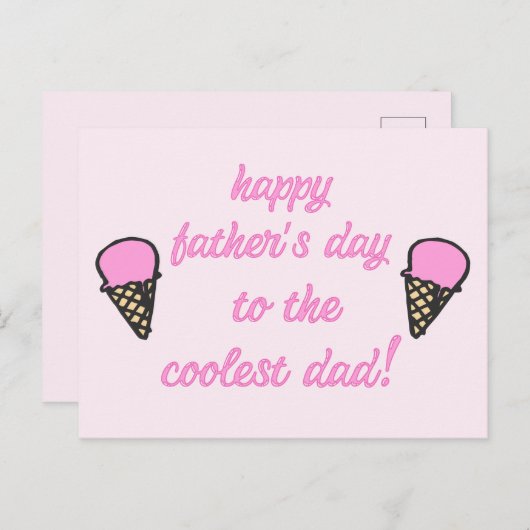 パパへクール – かわいいアイスクリームのお父さんの日 ポストカード (正面/裏面)