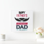 パパへ最高の スクエア壁時計 (ホーム)