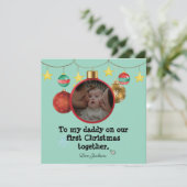 パパへ特別な最初のクリスマスカード、写真付き 招待状 (スタンド正面)