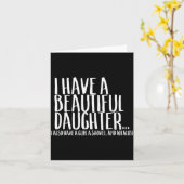 パパへ面白Gif 娘にちょっかい出すな カード (黄色い花)