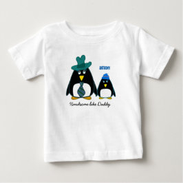 パパみたいなハンサム。スイートリトルペンギン ベビーTシャツ