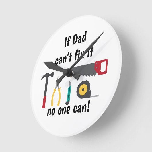 パパもしが父のためにそれを修正できないおもしろい引用文 ラウンド壁時計 (傾斜)